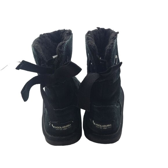 Koolaburra by UGG KIDS's Suede Mini Boots - Burra BLACK Size 1 - Picture 3 of 8